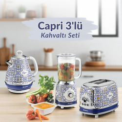 Sepette Ekstra %20 İndirimli - Ariete Capri 3'lü Kahvaltı Seti (Su Isıtıcı + Cam Blender + Ekmek Kızartma Makinesi Özel Set) CKHSET01