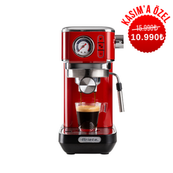 İLK SİPARİŞE SEPETTE %10 İNDİRİM! - Ariete Moderna Espresso Slim Kahve Makinesi Kırmızı 1381/33