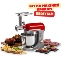 Ariete - Ariete Moderna Mutfak Şefi Kırmızı 1589/00 + Ariete Kıyma ve Makarna Aparat Seti 4079/00 Hediye 