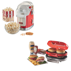 Sepette Ekstra %10 İndirimli - Ariete Party Time Popcorn Mısır Patlatma Makinesi 2958/00 + Hamburger Makinesi 0205/00 2'li Özel Set PSET02 (1)