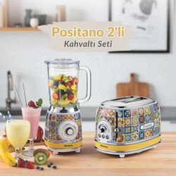 Ariete Positano 2'li Kahvaltı Seti (Cam Blender + Ekmek Kızartma Makinesi Özel Set) PKHSET01 - Thumbnail