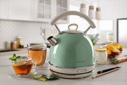 İLK SİPARİŞE ÖZEL SEPETTE %10 İNDİRİM! - Ariete Vintage Dom Su Isıtıcı Kettle Yeşil 2877/04 (1)