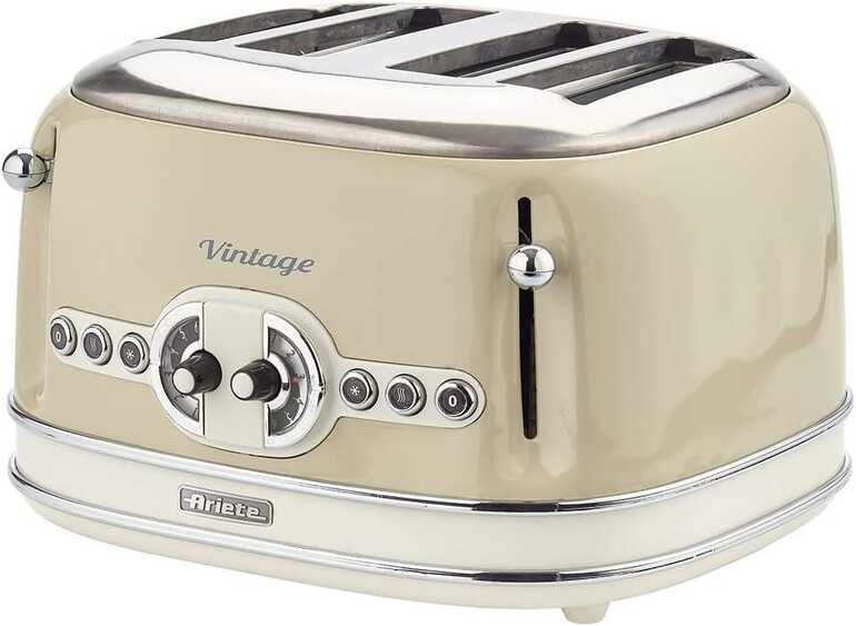 Ariete Vintage Ekmek Kızartma Makinesi - 4 Dilim, Bej