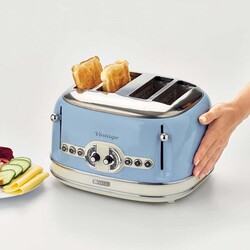 Ariete Vintage Ekmek Kızartma Makinesi - 4 Dilim, Mavi - Thumbnail