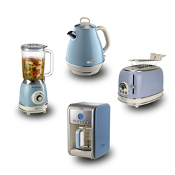 Ariete Vintage Kahvaltı Seti Su Isıtıcı, Kettle + Smoothie Cam Blender + Ekmek Kızartma Makinesi + Filtre Kahve Makinesi Seti, Mavi - Thumbnail