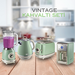 Ariete Vintage Kahvaltı Seti Su Isıtıcı Kettle + Smoothie Cam Blender + Ekmek Kızartma Makinesi + Filtre Kahve Makinesi Seti Yeşil　 - Thumbnail