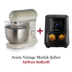 Ariete Vintage Mutfak Şefi Bej 1588/03 + Ariete Airfryer 6 Lt 4626/00 Hediyeli - Thumbnail