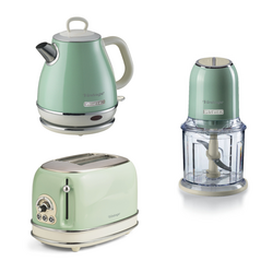 Ariete Vintage Yeşil 3'lü Kahvaltı Seti (Su Isıtıcı Kettle + Doğrayıcı Rondo + Ekmek Kızartma Makinesi Özel Set) KHSET09 - Thumbnail