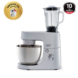 İlk Alışverişe Özel Sepette Ekstra %10 İndirimli - Kenwood Homebake Plus Mutfak Şefi 1400 Watt 5 Lt Stand Mikser KHH01.120SI + HFP50.000WH 5,5 L Airfryer Hediyeli