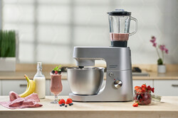 Kenwood Homebake Pro Mutfak Şefi Kıyma Aparatlı ThermoResist Cam Blender 1400 Watt 5 Lt Stand Mikser KHH01.220SI - Thumbnail
