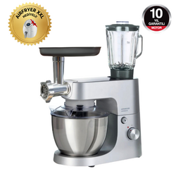 İlk Alışverişe Özel Sepette Ekstra %10 İndirimli - Kenwood Homebake Pro Mutfak Şefi Kıyma Aparatlı ThermoResist Cam Blender 1400 Watt 5 Lt Stand Mikser KHH01.220SI + HFP50.000WH 5,5 L Airfryer Hediyeli