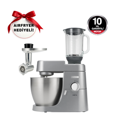 İlk Alışverişe Özel Sepette Ekstra %20 İndirimli - Kenwood Chef XL Mutfak Şefi Silver 1200 Watt 6,7 Lt KVL4170S + HFP50.000BK Airfryer Hediyeli