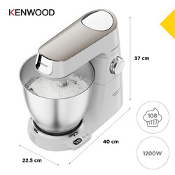 Kenwood Titanium Chef Baker XL Mutfak Şefi 7 Lt Geniş Hazne Beyaz KVL65.001WH - Thumbnail